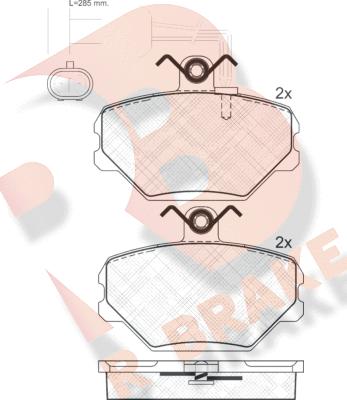 R Brake RB1127 - Brake Pad Set, disc brake www.autospares.lv