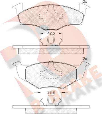 R Brake RB1178 - Тормозные колодки, дисковые, комплект www.autospares.lv