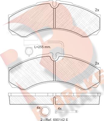 R Brake RB1848 - Brake Pad Set, disc brake www.autospares.lv