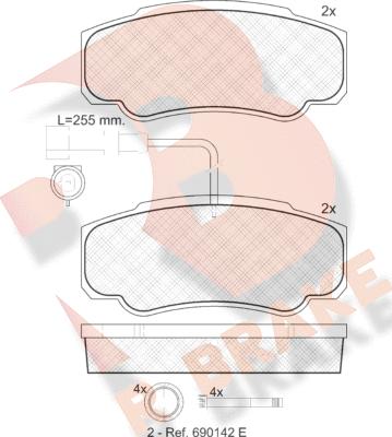 R Brake RB1847 - Brake Pad Set, disc brake www.autospares.lv