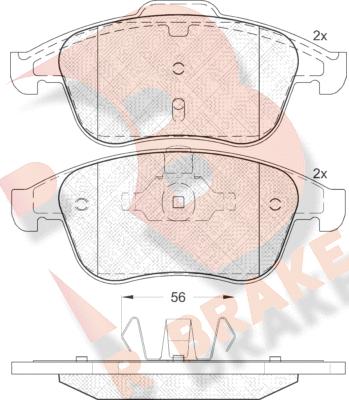 R Brake RB1859 - Bremžu uzliku kompl., Disku bremzes autospares.lv