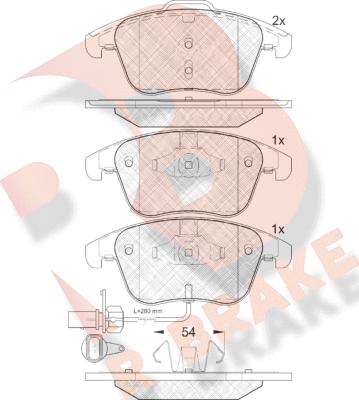 R Brake RB1864 - Тормозные колодки, дисковые, комплект www.autospares.lv