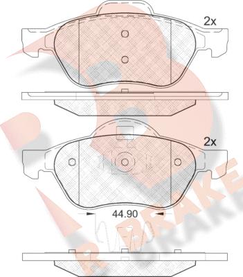 R Brake RB1860 - Тормозные колодки, дисковые, комплект www.autospares.lv