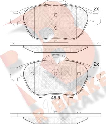 R Brake RB1861 - Тормозные колодки, дисковые, комплект www.autospares.lv