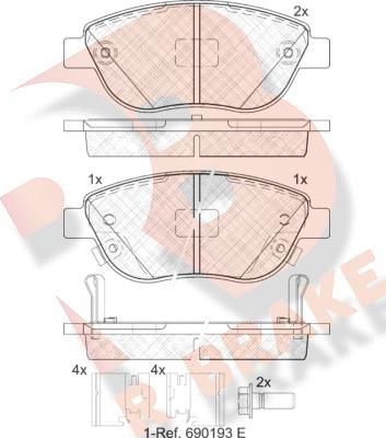 R Brake RB1809-203 - Тормозные колодки, дисковые, комплект www.autospares.lv