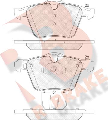 R Brake RB1805 - Bremžu uzliku kompl., Disku bremzes autospares.lv