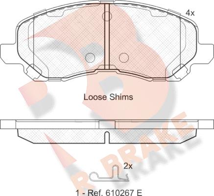 R Brake RB1806 - Bremžu uzliku kompl., Disku bremzes autospares.lv