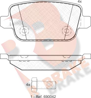 R Brake RB1801 - Bremžu uzliku kompl., Disku bremzes autospares.lv