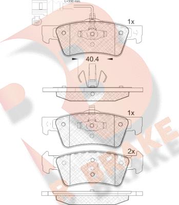 R Brake RB1816 - Brake Pad Set, disc brake www.autospares.lv