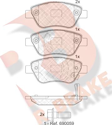 R Brake RB1810 - Тормозные колодки, дисковые, комплект www.autospares.lv