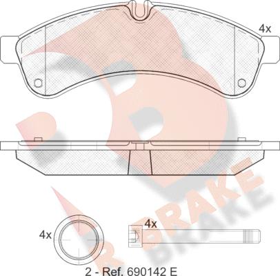 R Brake RB1880 - Тормозные колодки, дисковые, комплект www.autospares.lv