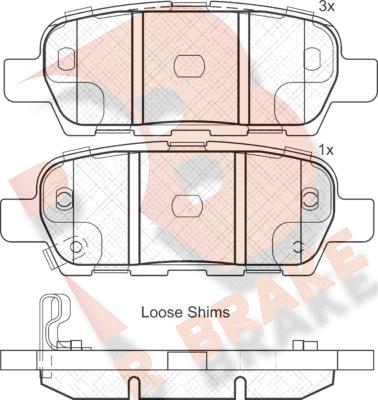 R Brake RB1838 - Bremžu uzliku kompl., Disku bremzes autospares.lv