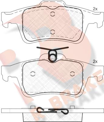 R Brake RB1825 - Bremžu uzliku kompl., Disku bremzes autospares.lv