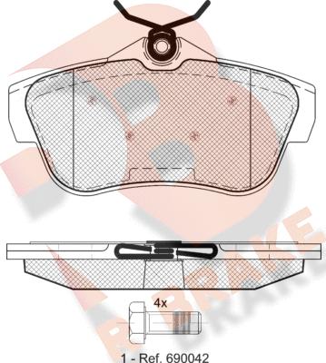 R Brake RB1823 - Bremžu uzliku kompl., Disku bremzes autospares.lv