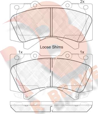 R Brake RB1874 - Bremžu uzliku kompl., Disku bremzes www.autospares.lv