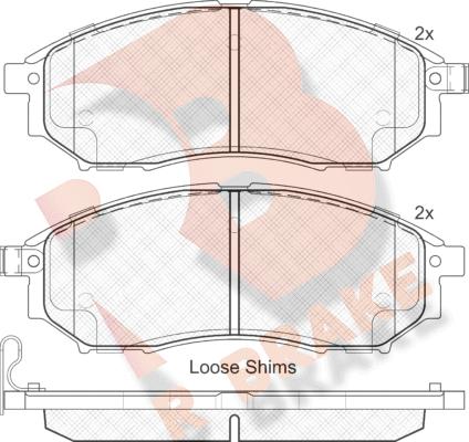 R Brake RB1876 - Brake Pad Set, disc brake www.autospares.lv