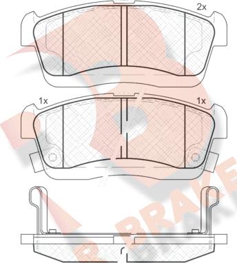 R Brake RB1872 - Brake Pad Set, disc brake www.autospares.lv