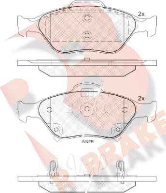 R Brake RB1877 - Bremžu uzliku kompl., Disku bremzes autospares.lv