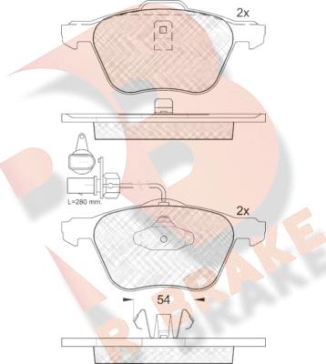 R Brake RB1395 - Bremžu uzliku kompl., Disku bremzes autospares.lv