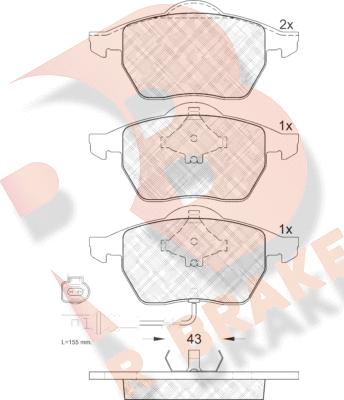 R Brake RB1396 - Bremžu uzliku kompl., Disku bremzes autospares.lv