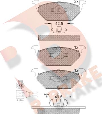 R Brake RB1349-396 - Тормозные колодки, дисковые, комплект www.autospares.lv