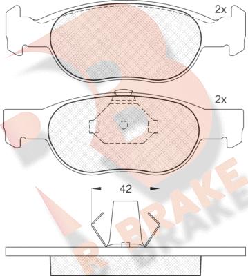 R Brake RB1348 - Тормозные колодки, дисковые, комплект www.autospares.lv