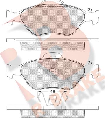 R Brake RB1343 - Brake Pad Set, disc brake www.autospares.lv