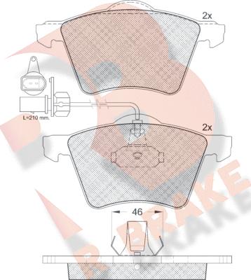 R Brake RB1350 - Bremžu uzliku kompl., Disku bremzes autospares.lv