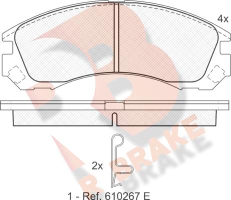 R Brake RB1358 - Brake Pad Set, disc brake www.autospares.lv