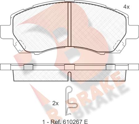 R Brake RB1318 - Brake Pad Set, disc brake www.autospares.lv