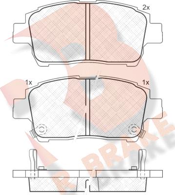 R Brake RB1386 - Тормозные колодки, дисковые, комплект www.autospares.lv