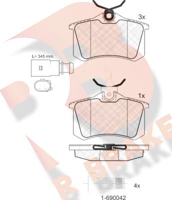 R Brake RB1387-203 - Brake Pad Set, disc brake www.autospares.lv