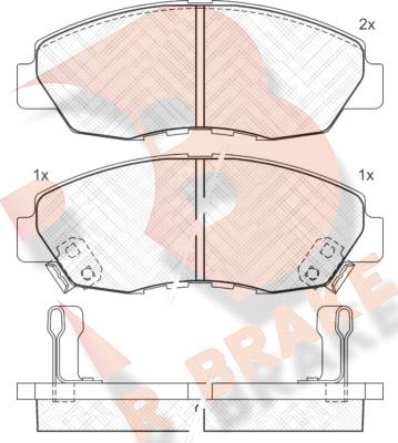 R Brake RB1329 - Тормозные колодки, дисковые, комплект www.autospares.lv