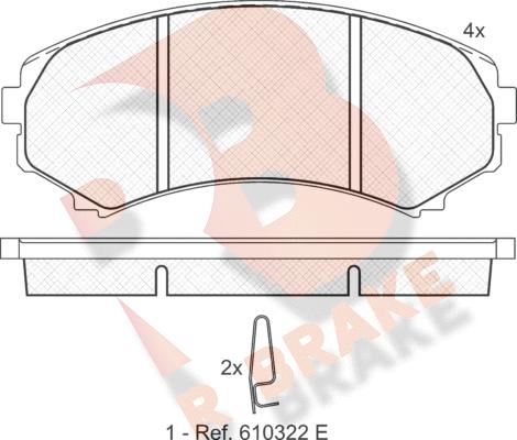 R Brake RB1374 - Bremžu uzliku kompl., Disku bremzes www.autospares.lv