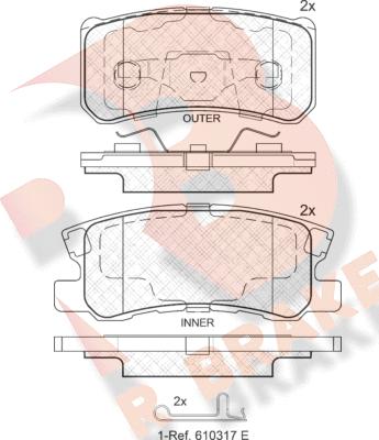 R Brake RB1375-202 - Bremžu uzliku kompl., Disku bremzes autospares.lv