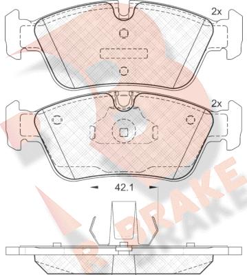 R Brake RB1295 - Тормозные колодки, дисковые, комплект www.autospares.lv