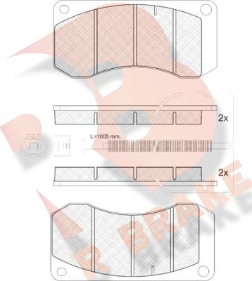 R Brake RB1244 - Brake Pad Set, disc brake www.autospares.lv