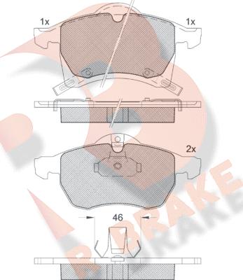 R Brake RB1248 - Bremžu uzliku kompl., Disku bremzes www.autospares.lv