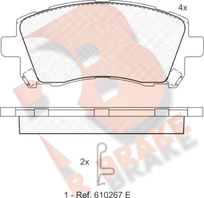 R Brake RB1247 - Bremžu uzliku kompl., Disku bremzes www.autospares.lv