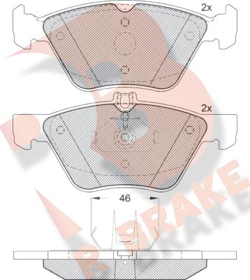 R Brake RB1259 - Bremžu uzliku kompl., Disku bremzes www.autospares.lv