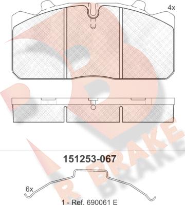 R Brake RB1253 - Brake Pad Set, disc brake www.autospares.lv