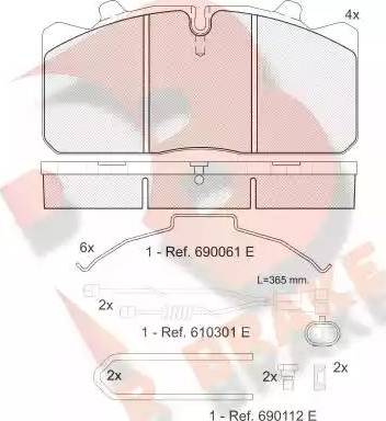 R Brake RB1253-121 - Brake Pad Set, disc brake www.autospares.lv