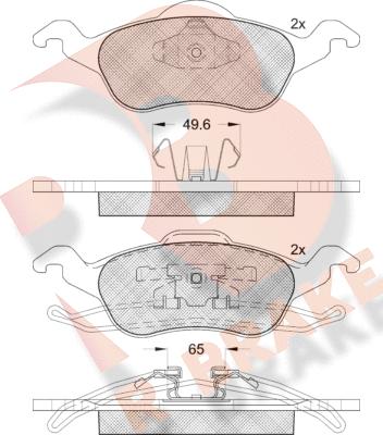 R Brake RB1264 - Bremžu uzliku kompl., Disku bremzes autospares.lv