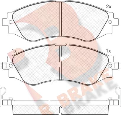 R Brake RB1260 - Bremžu uzliku kompl., Disku bremzes autospares.lv