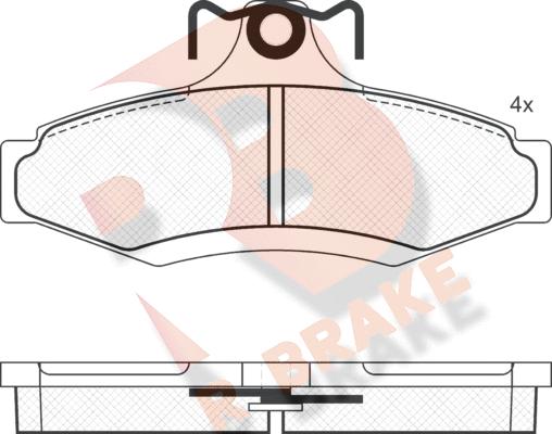 R Brake RB1261 - Тормозные колодки, дисковые, комплект www.autospares.lv