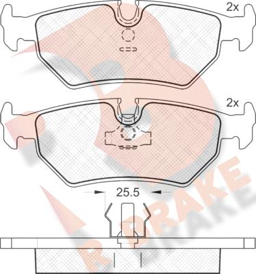 R Brake RB1214 - Bremžu uzliku kompl., Disku bremzes www.autospares.lv