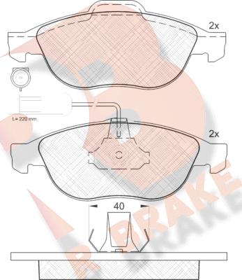 R Brake RB1212 - Brake Pad Set, disc brake www.autospares.lv