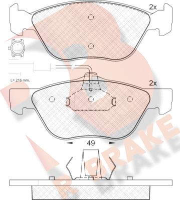 R Brake RB1283 - Bremžu uzliku kompl., Disku bremzes autospares.lv