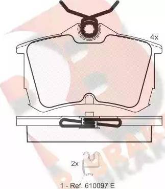 R Brake RB1287 - Brake Pad Set, disc brake www.autospares.lv