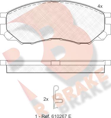 R Brake RB1234 - Brake Pad Set, disc brake www.autospares.lv